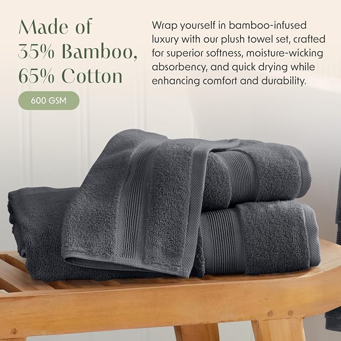 Springtree Home Luxury Viscose from Bamboo Bath Towel Set 6 Piece Set | 35% - Image 5