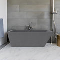 65'' Stone Resin Solid Surface Freestanding Bathtub, Terrazzo Bathtub Soaking by MEDUNJESS