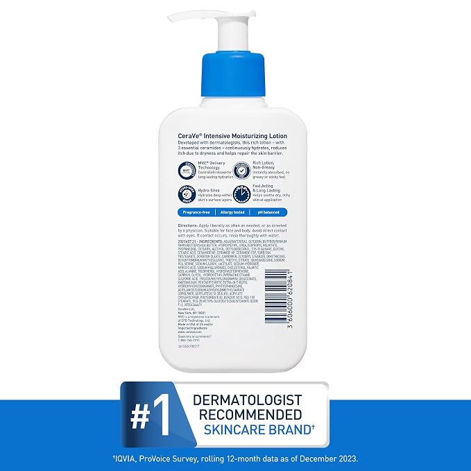 CeraVe Intensive Moisturizing Lotion, Hydro-Urea + Shea Butter, Body Lotion - Image 10
