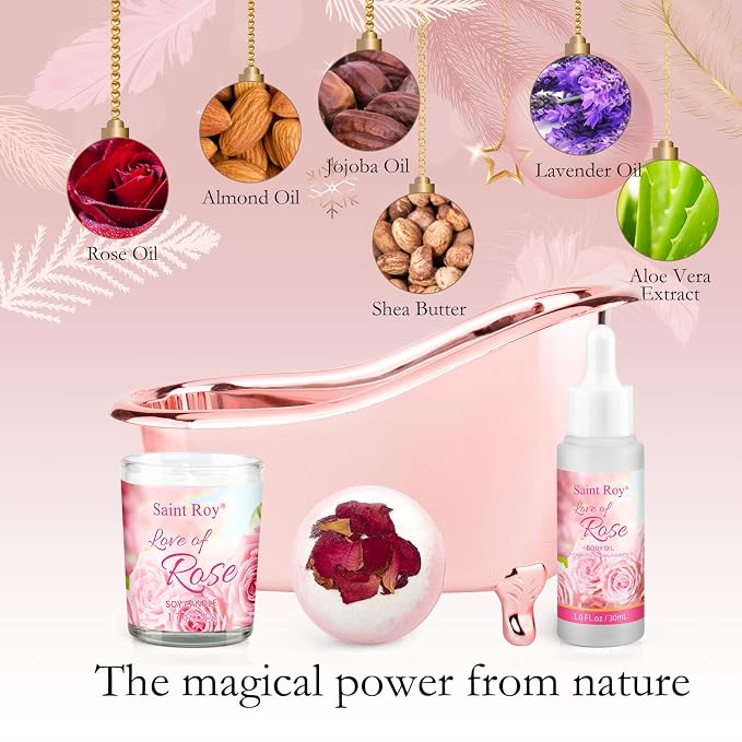Bath Kit Christmas Gifts for Women, Spa Gifts bath Gift for Her Rose Mother Gift - Image 6