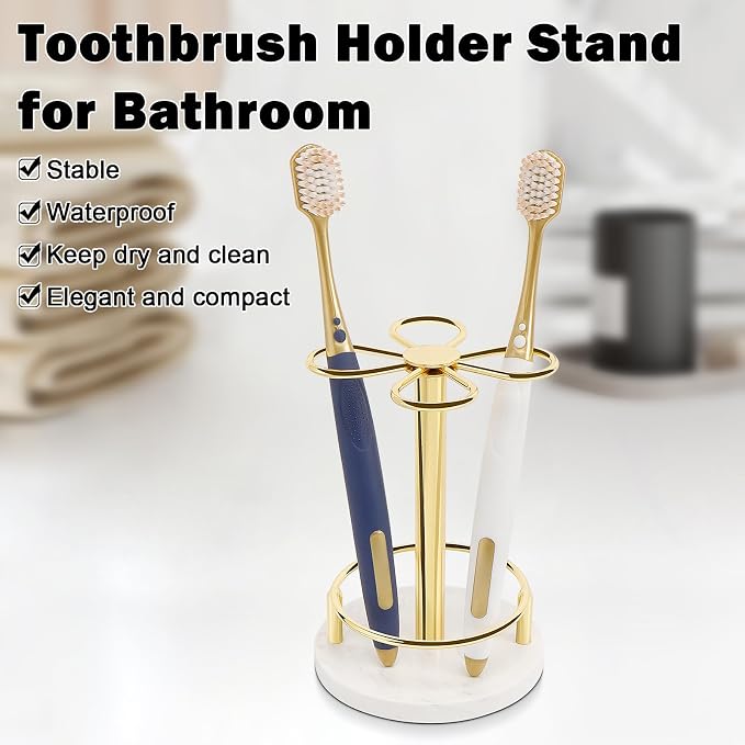 HarJue Toothbrush Holder Stand for Bathroom, Metal Toothbrush Organizer - Image 3
