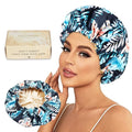 Large Shower Caps for Women Reusable Waterproof Satin Lined Shower Cap by Luvruitaky