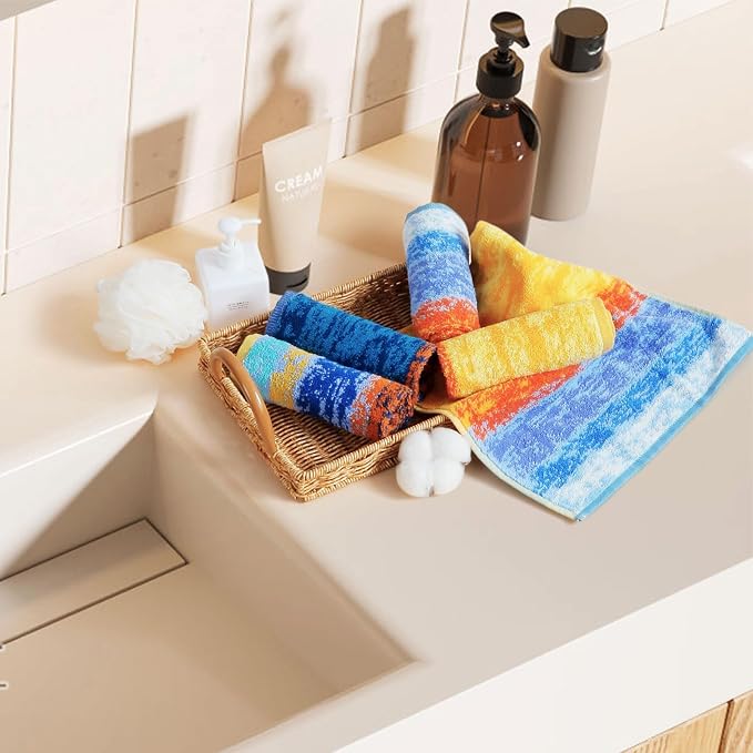SEMAXE 100% Cotton Washcloths 12-Pack, 13 × 13 Inch Soft Yellow Face Towels – - Image 9