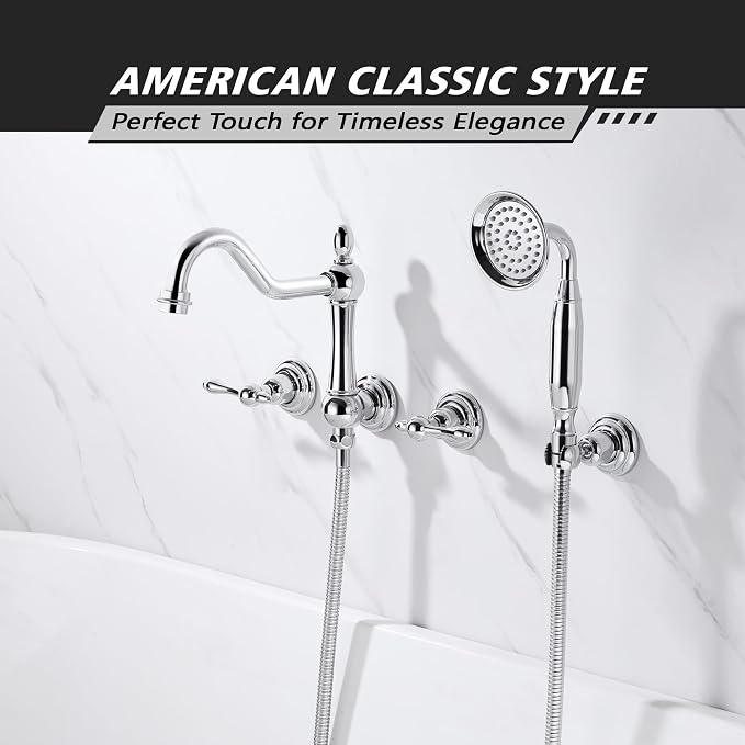 SUMERAIN Vintage Wall Mounted Bathtub Faucet - Image 2