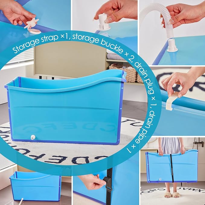 Large Foldable Bathtub for Toddler Collapsible Baby Bathtub Portable Bath tub - Image 6