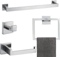 Brushed 4-Piece Bathroom Hardware Set Premium Stainless Steel Bath Towel Bar by TQKAG