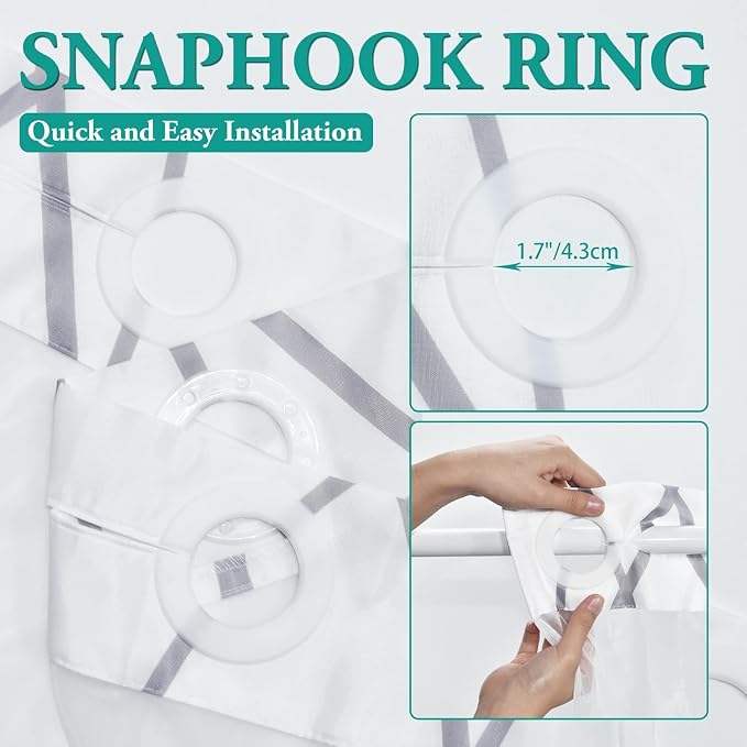 No Hook Shower Curtain Set - Image 4