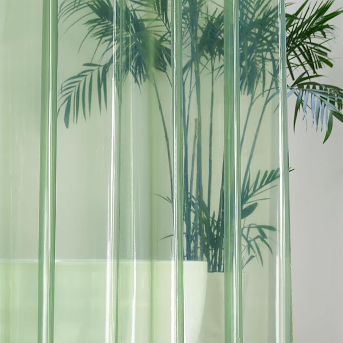 UFRIDAY Sage Green Clear Shower Curtain Liner, 72 x 78 inches, Long Plastic - Image 6