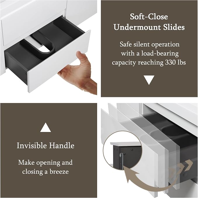 Modern 60" Floating Bathroom Vanity - Image 4