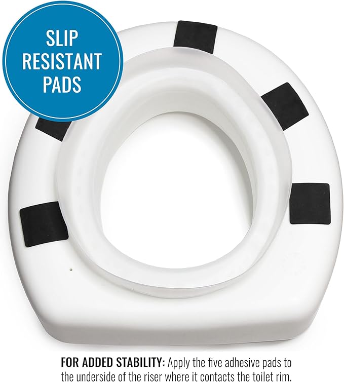 HealthSmart Enhanced Comfort 5" Raised Toilet Seat Risers - Image 6