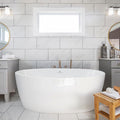 FerdY Tahiti 59" Acrylic Freestanding Bathtub, Elegant Oval Shape Bathtub by FerdY