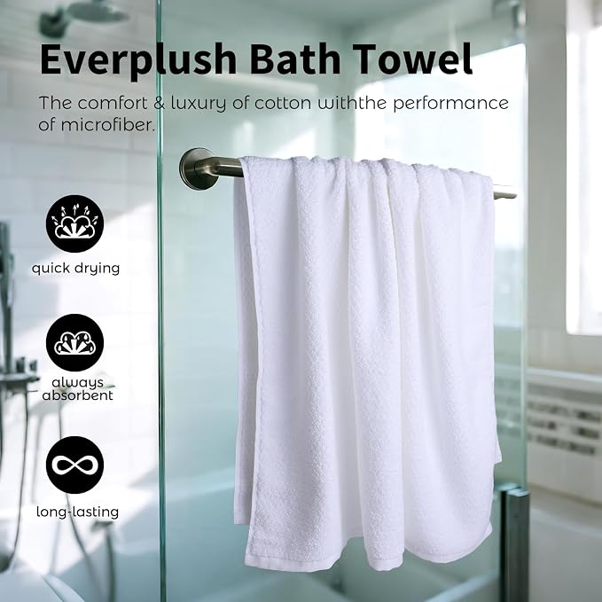 Everplush Diamond Collection Extra Large Bath Sheet Towel – 1 PK, Super Soft & - Image 3