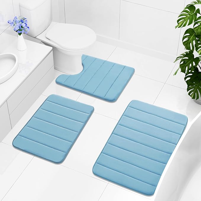 Buganda Memory Foam U-Shaped Contour Toilet Rugs, Non Slip Absorbent, Thick - Image 8