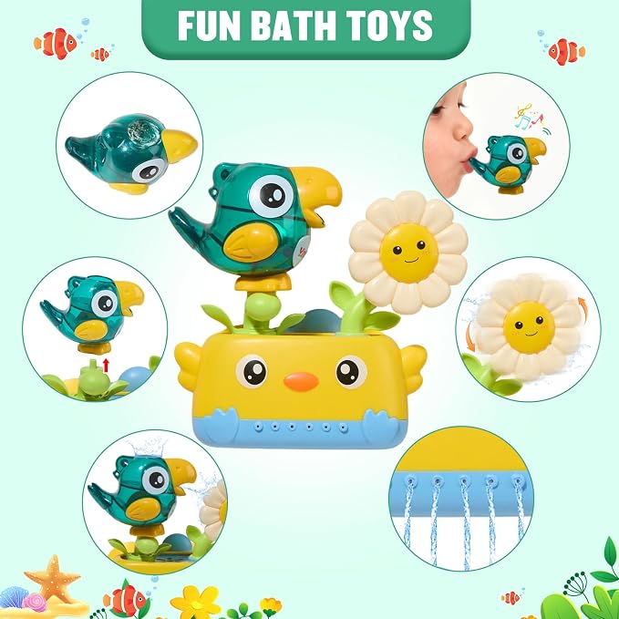 Baby Bath Toys for Kids Ages 1-3 Mold Free Bath Toys for Toddler 2-4 - Image 5