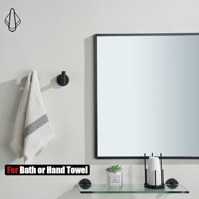 JQK Bathroom Hardware Set, 5-Piece Bath Accessories Set Matte Black Wall Mount - Image 5