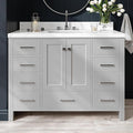 ARIEL Cambridge 48" Grey Bathroom Vanity, 1.5" Edge Carrara White Quartz by Ariel