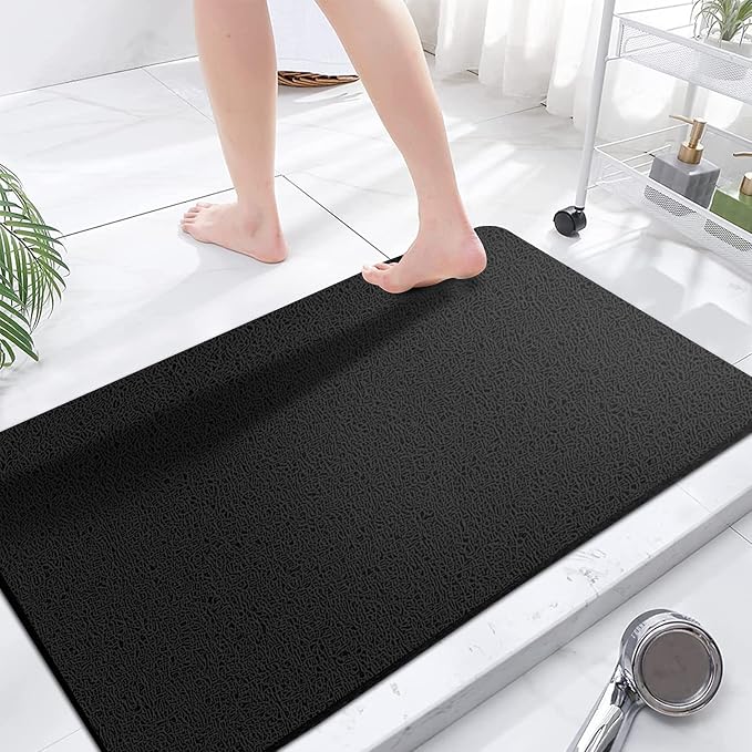 godehone Shower Mats Non Slip Without Suction Cups, PVC Loofah Bathroom Mats by godehone