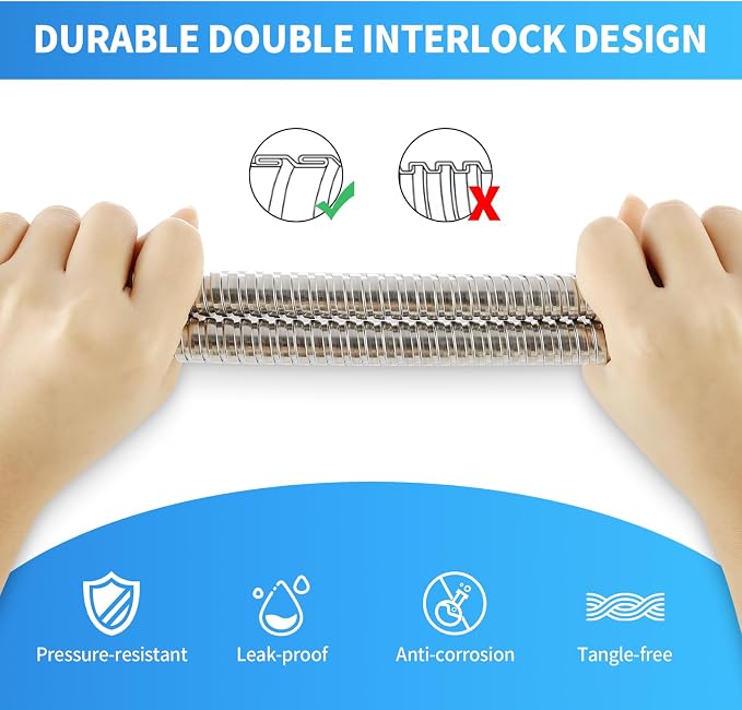 Shower Hose 118 Inch Extra Long Stainless Steel Shower Hose - Image 6