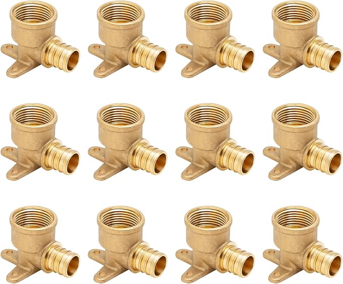 SUNGATOR 12-Pack 3/4" Pex Drop Ear Elbow, No Lead Brass, 3/4 Inch Pex Fittings by SUNGATOR
