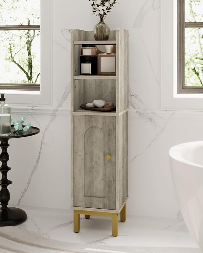 Bathroom Storage Cabinet, Small Corner Floor Cabinet by Hzuaneri