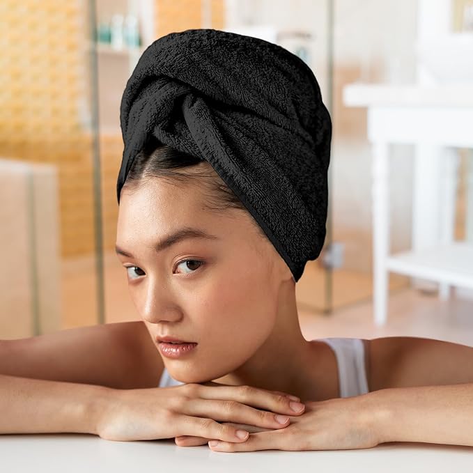 24 Pack Black Hand Towels 100% Cotton Spa Towels 16x26 inches Highly Absorbable - Image 7