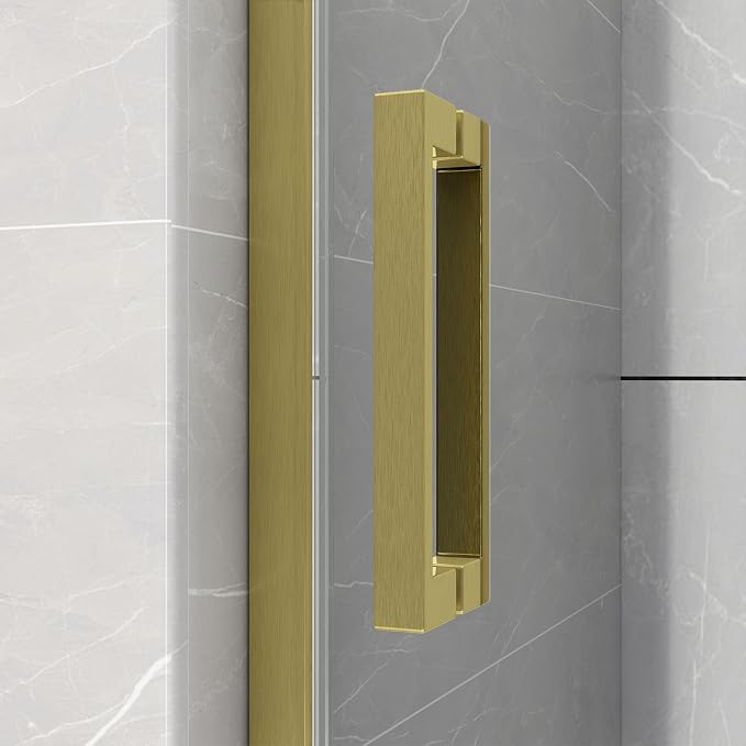 Sunrosa Semi-Frameless Glass Shower Door, 51-55" W x 76" H Single Sliding - Image 3