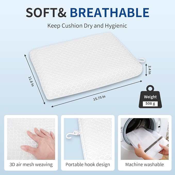 Anycosy Shower Seat Cushion for Transfer Benches, Slip-Resistant 3D Foam Mesh - Image 6