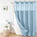 No Hooks Needed Linen Textured Shower Curtain by EACHOPE