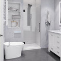 ANZZI 70" x 24" Frameless Shower Door in Gun Metal Black, Passion Water by ANZZI