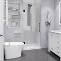 ANZZI 72" x 30" Frameless Shower Door in Gun Metal Black, Passion Water by ANZZI