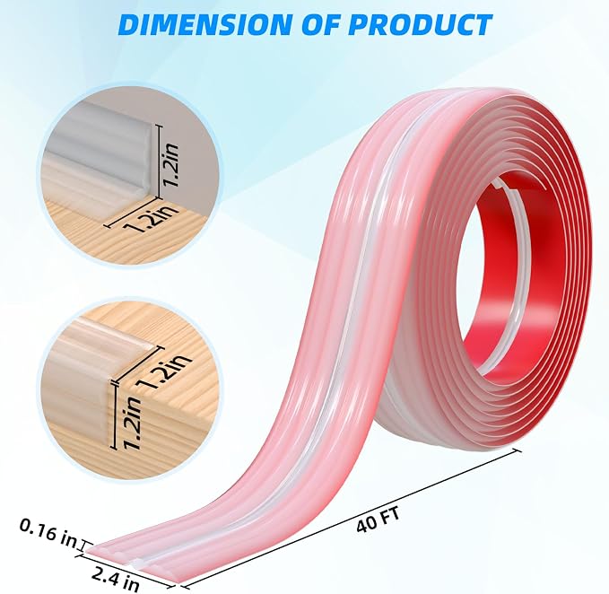 40FT Flexible Wall Corner Protector Moulding Trim, Peel and Stick Inside & - Image 4