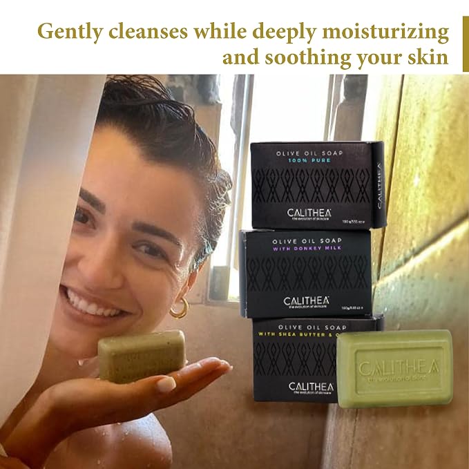 Calithea 3 Pack Olive Oil Based Soap Bars: 100% Pure Olive Oil Soap, Donkey Milk - Image 5
