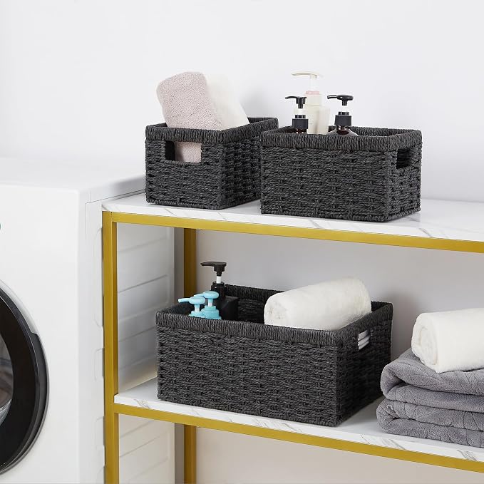 Vagusicc Wicker Storage Basket, Hand-Woven Paper Rope Storage Baskets - Image 6