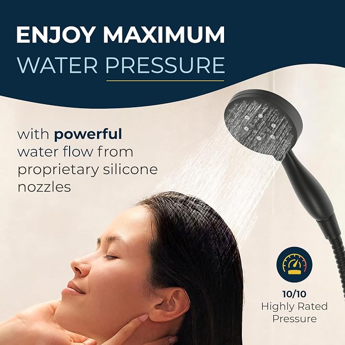 HammerHead Showers® Solid Metal 3-Spray Handheld Shower Head - Image 4