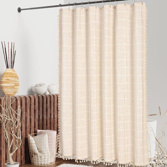 MitoVilla Boho Small Stall Shower Curtain 36 x 72, Half Size Cloth Shower - Image 2