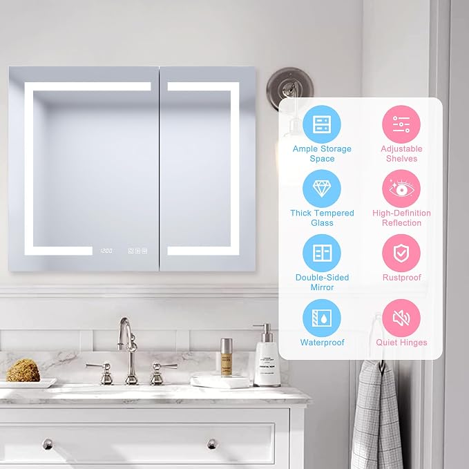 36" LED Lighted Medicine Cabinet - Image 3