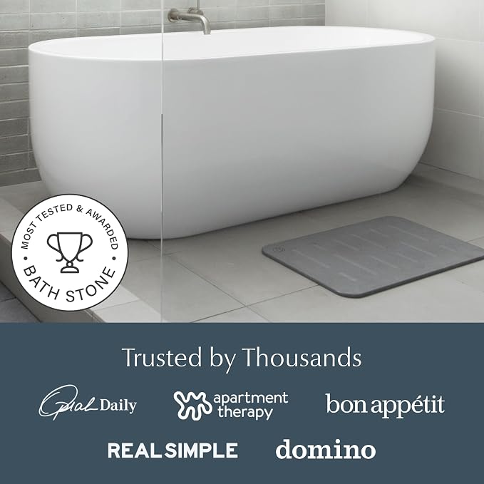Dorai Home Bath Stone – Luxury Quick-Drying Stone Bath Mat, Non-Slip Surface - Image 4