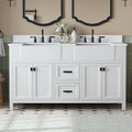60 Inch Bathroom Vanity with Double Sink, Farmhouse Bathroom Sink Cabinet with by DELUXELIVING
