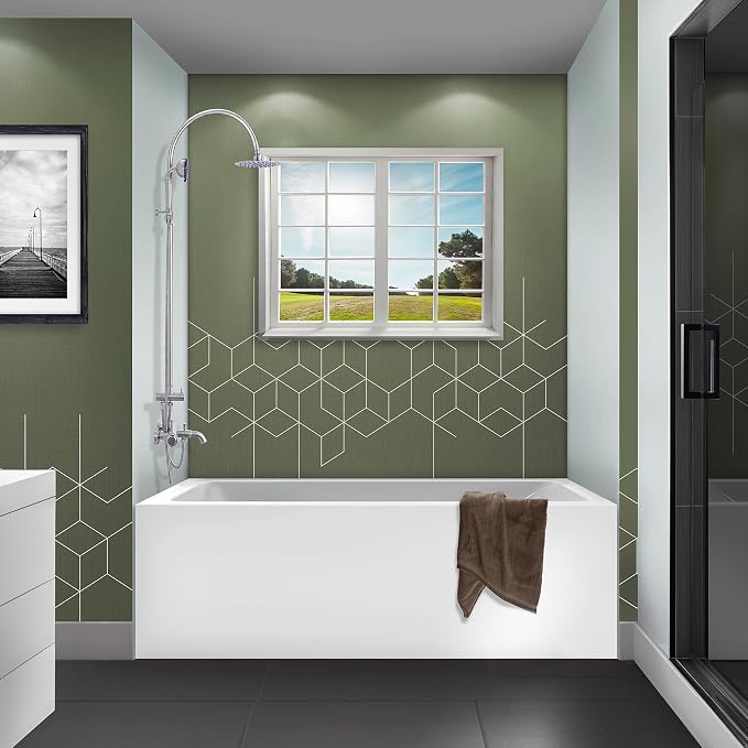 Fine Fixtures Acrylic, Fiberglass Alcove Soaking Bathtub - Image 9