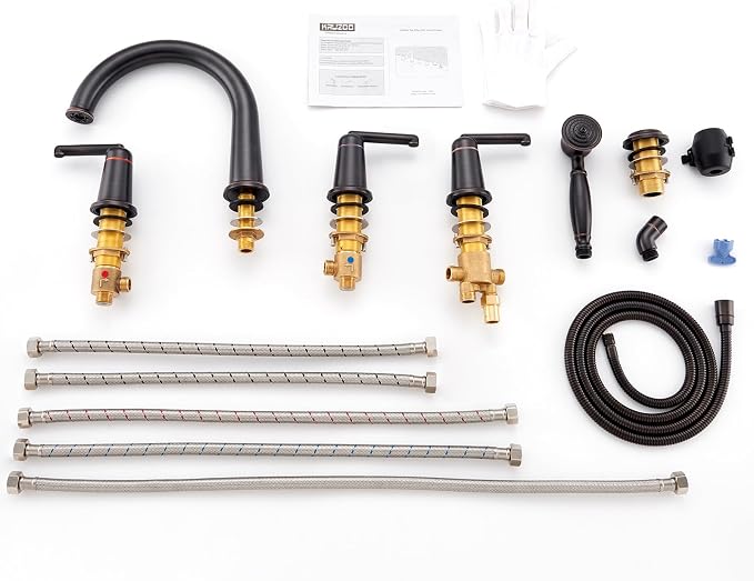 Roman Tub Faucet Set with Hand Shower, KRUZOO Bathtub Faucet Set Trim Kit with - Image 7
