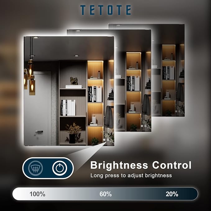 TETOTE 30x36 Inch LED Backlit Bathroom Mirror - Image 4