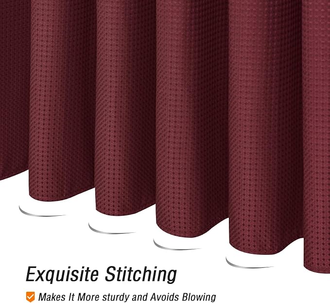 Gibelle Small Stall Shower Curtain 36 x 72, Narrow Half Waffle Weave Textured - Image 5