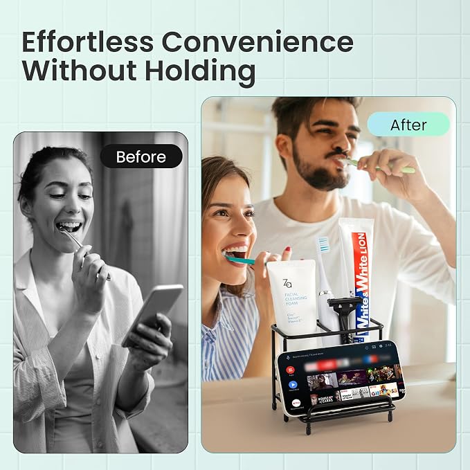 Mustry Toothbrush Holders for Bathrooms, Stainless Steel Toothbrush and - Image 2