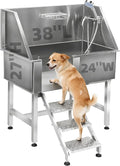 Dog Washing Station Stainless Steel, 38-Inch Dog Bathing Station Bath Tub by Unknown