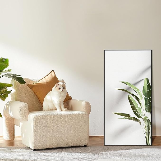 20x40 Inch Black Bathroom Mirror, Copper-Free Mirror, Aluminum Alloy Frame - Image 3