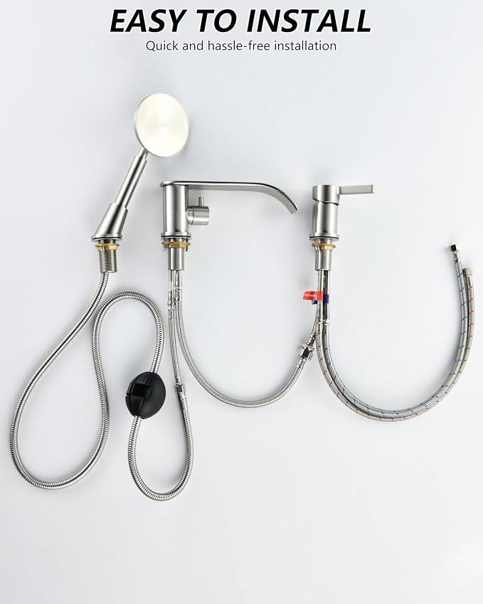 Roman Tub Faucet with Hand Shower, Deck Mount Bathtub Filler Faucet with Sprayer - Image 8