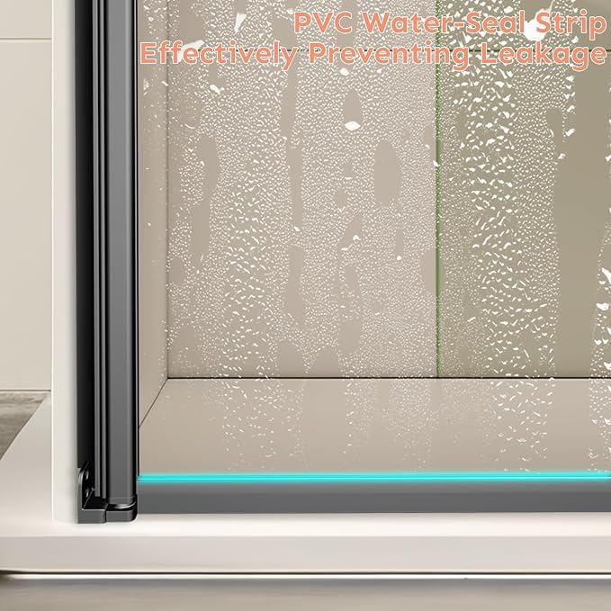 34" Wx72 H Frameless Reversible Pivot Shower Door, 1/4" Clear SGCC Tempered - Image 6
