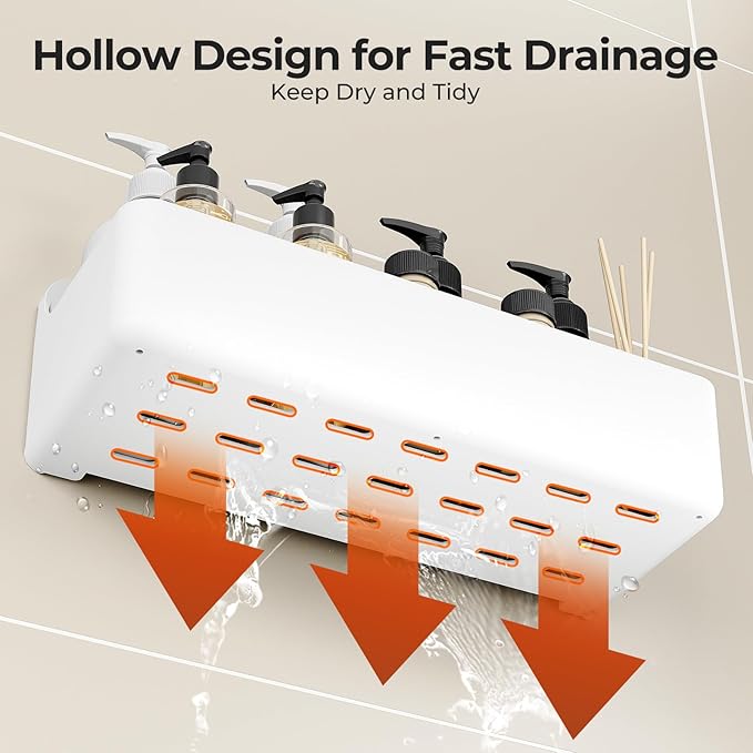 Orimade Shower Caddy 5-Pack, No-Drill Adhesive Shelves - Image 5