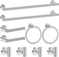 Chrome Bathroom Hardware Set, 10 Pieces Towel Bar Towel Holder Set Includes by SOAEZ