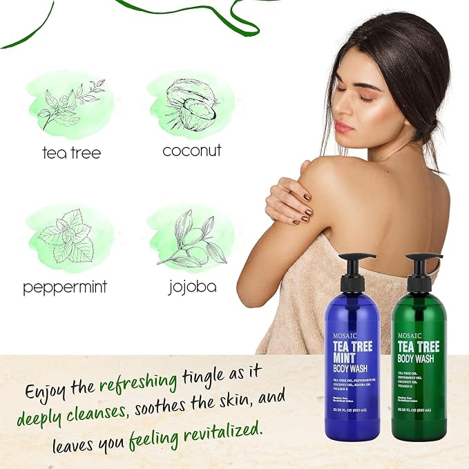 Tea Tree Body Wash with Mint & Shower Gel with Vitamin E - Image 3